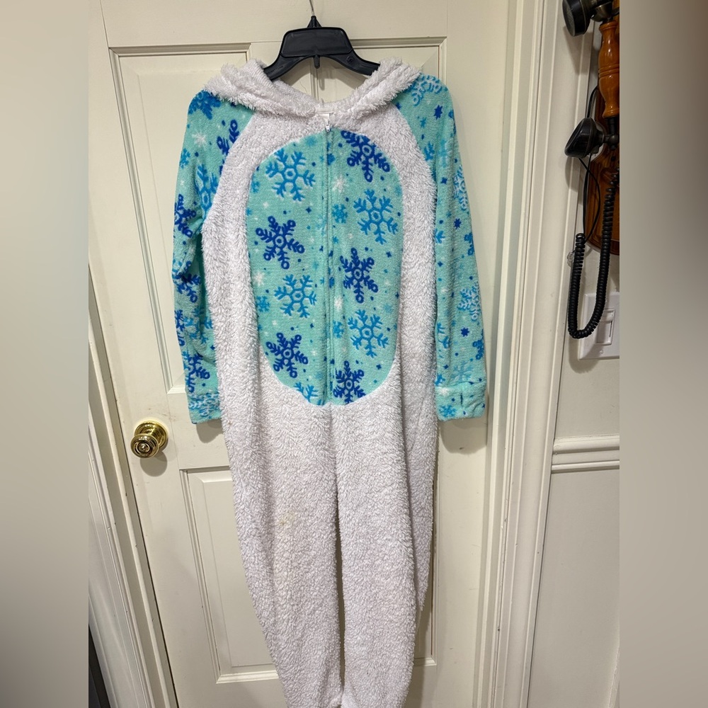 Justice Blue and White Snowflake Pajama Set